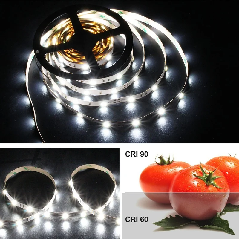 High CRI 90 LED strip, 5Meter Roll SMD5050-150 30 LEDs 450lm Per Meter 12V LED Strip Light,10mm Wide Tape