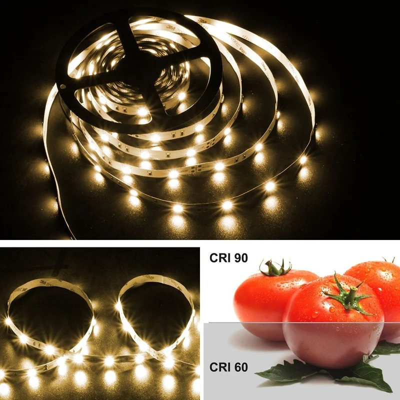 High CRI 90 LED strip, 5Meter Roll SMD5050-150 30 LEDs 450lm Per Meter 12V LED Strip Light,10mm Wide Tape