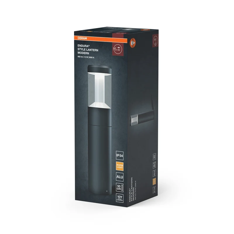 OSRAM LED pylône de jardin, lampe pour applications extérieures, blanc chaud, 110,0 mm x 500,0 mm, ENDURA STYLE LANTERN MODERN