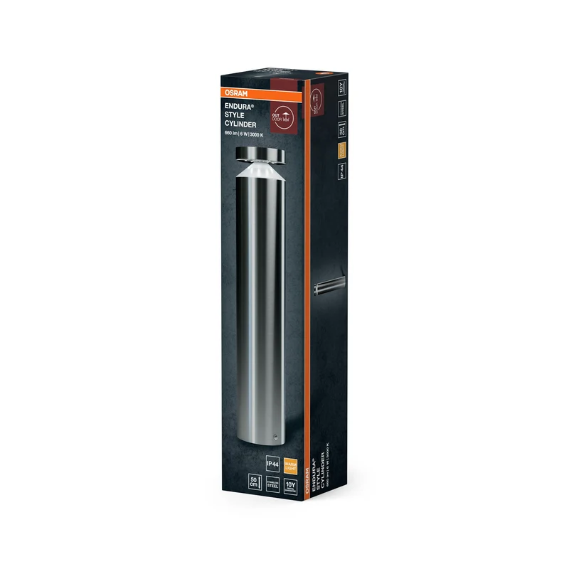 OSRAM LED pylône de jardin, lampe pour applications extérieures, blanc chaud, 102,0 mm x 500,0 mm, ENDURA STYLE CYLINDER