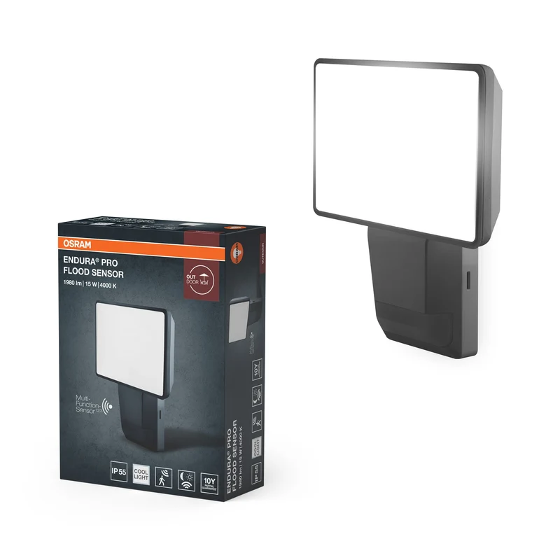 OSRAM LED Fluter, luminaire pour applications extérieures, blanc froid, 151,0 mm x 56,0 mm x 205,0 mm, ENDURA PRO FLOOD