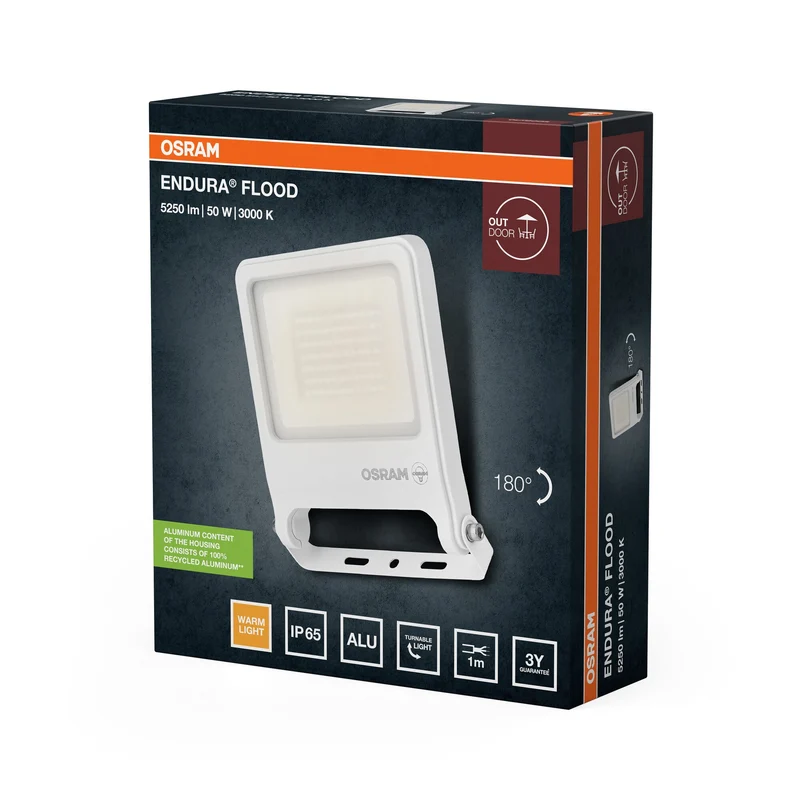 OSRAM ENDURA® FLOOD Blanc Chaud 50 W 3000 K WT