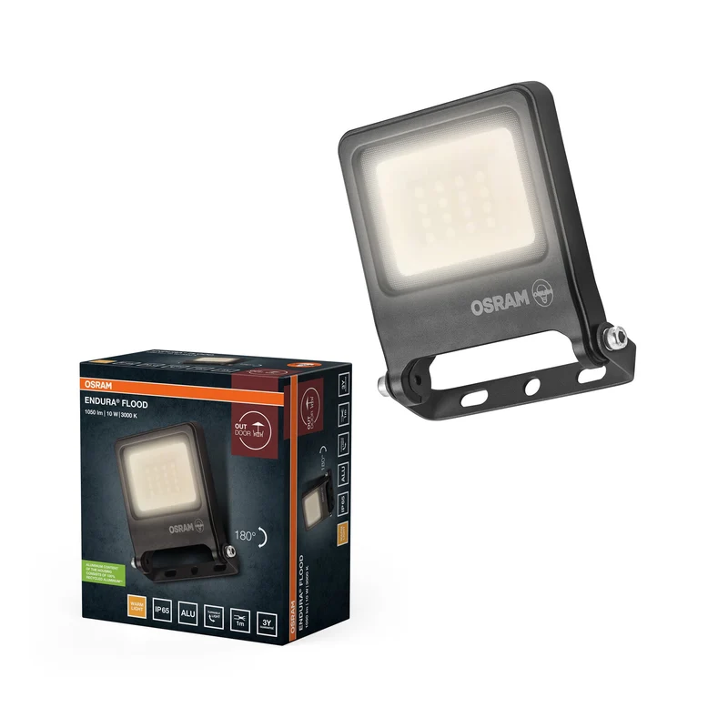 OSRAM LED Fluter, lampe pour applications extérieures, 10W blanc chaud, 125,0 mm x 101,0 mm x 29,0 mm, ENDURA FLOOD