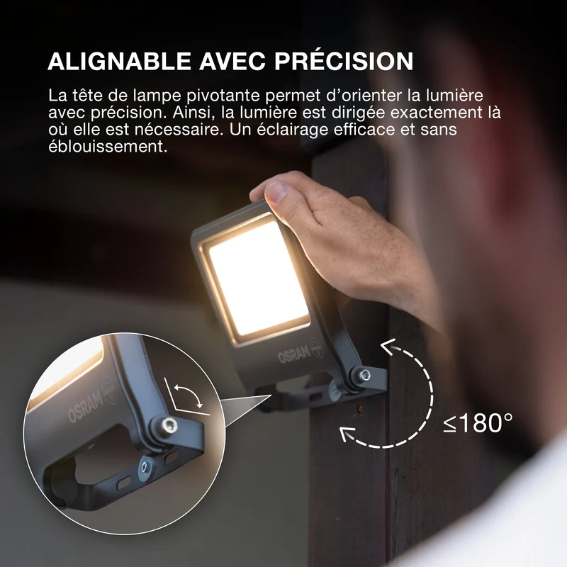 OSRAM LED Fluter, lampe pour applications extérieures, 10W blanc chaud, 125,0 mm x 101,0 mm x 29,0 mm, ENDURA FLOOD
