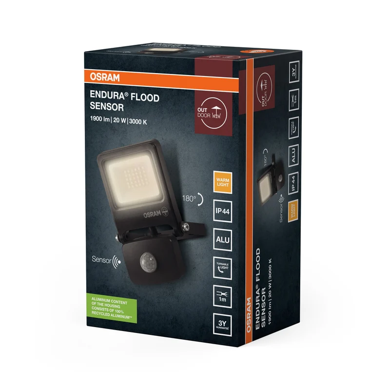 OSRAM ENDURA® FLOOD Capteur Blanc Chaud 20 W 3000 K DG