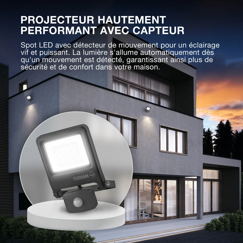 OSRAM ENDURA® FLOOD Capteur Blanc Chaud 30 W 3000 K DG