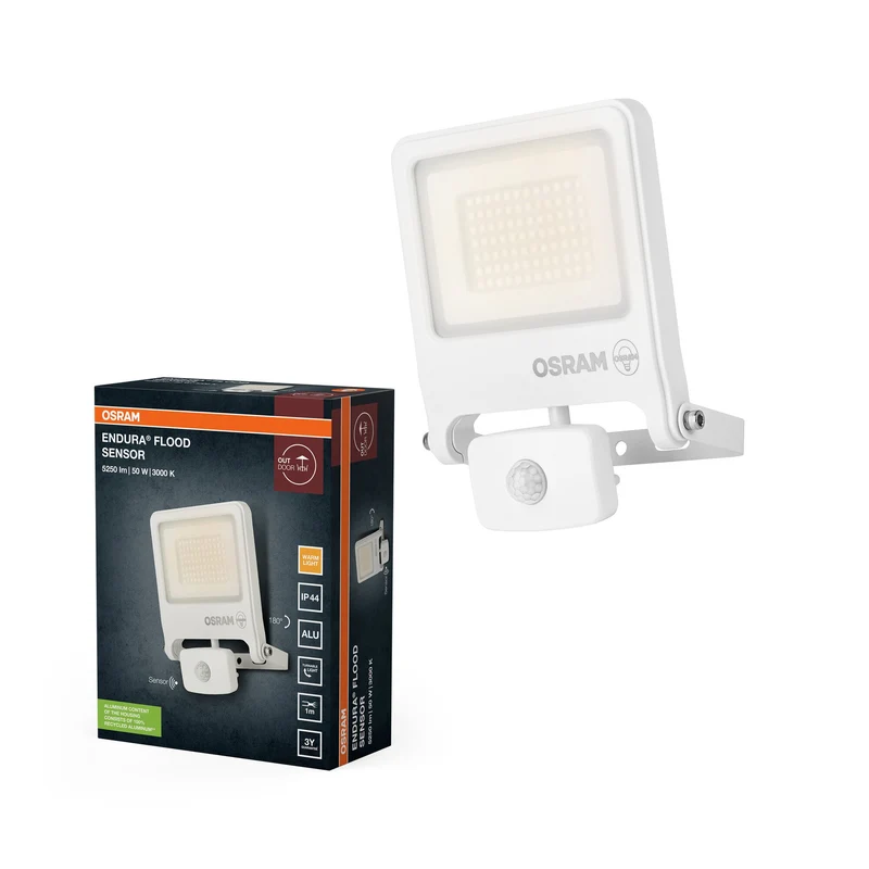 OSRAM ENDURA® FLOOD Capteur Blanc Chaud 50 W 3000 K WT