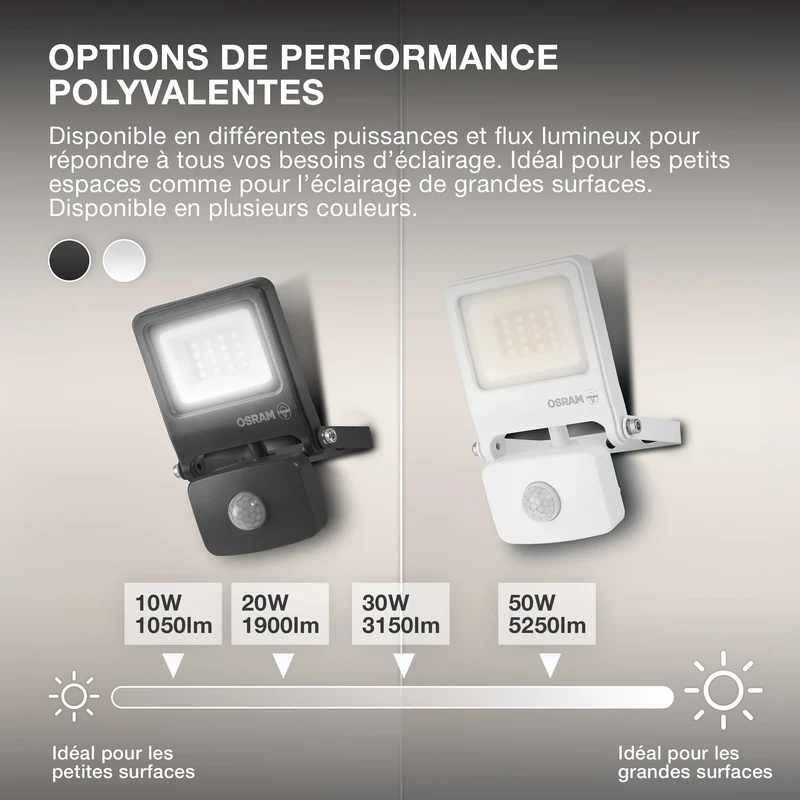 OSRAM ENDURA® FLOOD Capteur Blanc Chaud 50 W 3000 K WT
