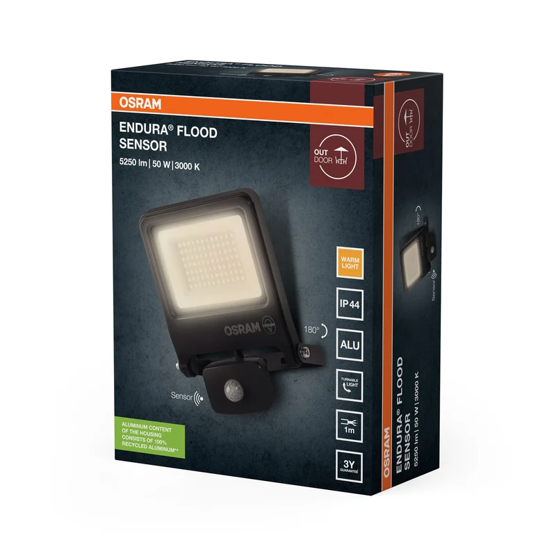 OSRAM ENDURA® FLOOD Capteur Blanc Chaud 50 W 3000 K DG