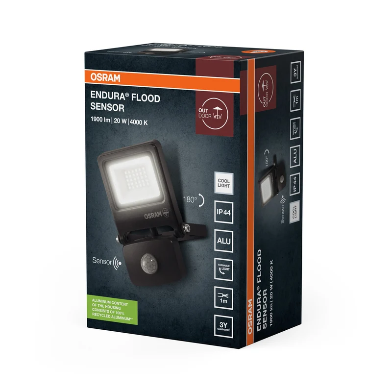 OSRAM ENDURA® projecteur LED avec capteur 20W / 4000K blanc froid