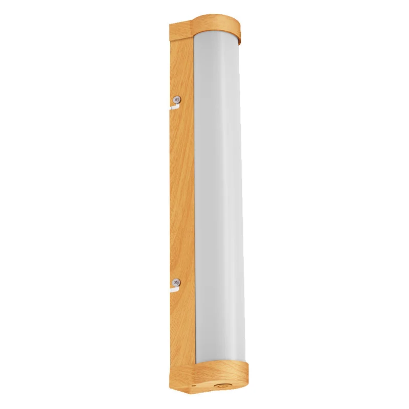 OSRAM ORBIS Tube miroir de salle de bain applique murale verre givré 9W 40cm décor bois