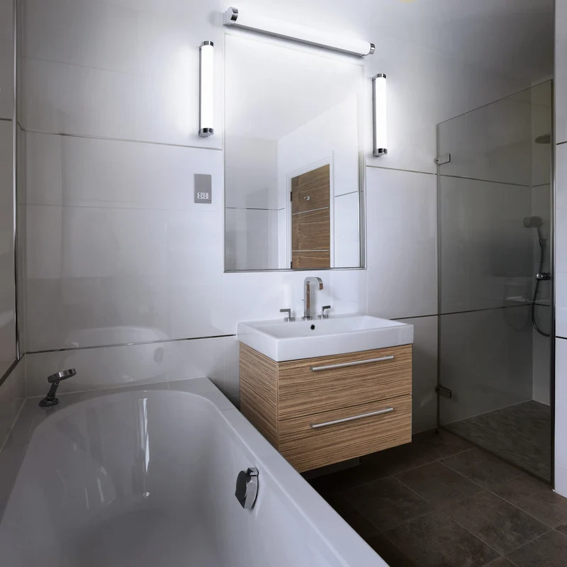 OSRAM ORBIS Tube miroir de salle de bain applique murale verre givré 12W 60cm chrome