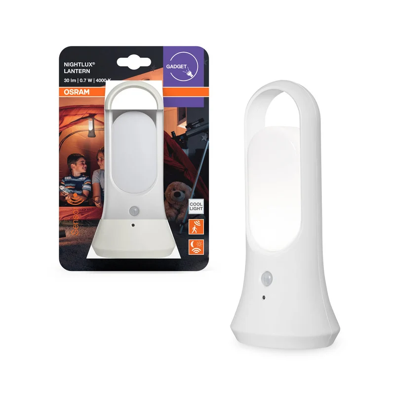 OSRAM NIGHTLUX Lanterne Mobile LED Veilleuse alimentée par batterie Capteur 0,65W / 4000K Blanc froid