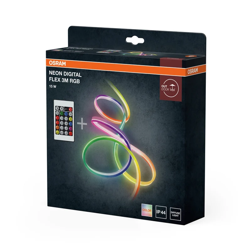 OSRAM NEON DIGITAL Flex bande lumineuse LED extérieure RGB avec télécommande 15W 3m