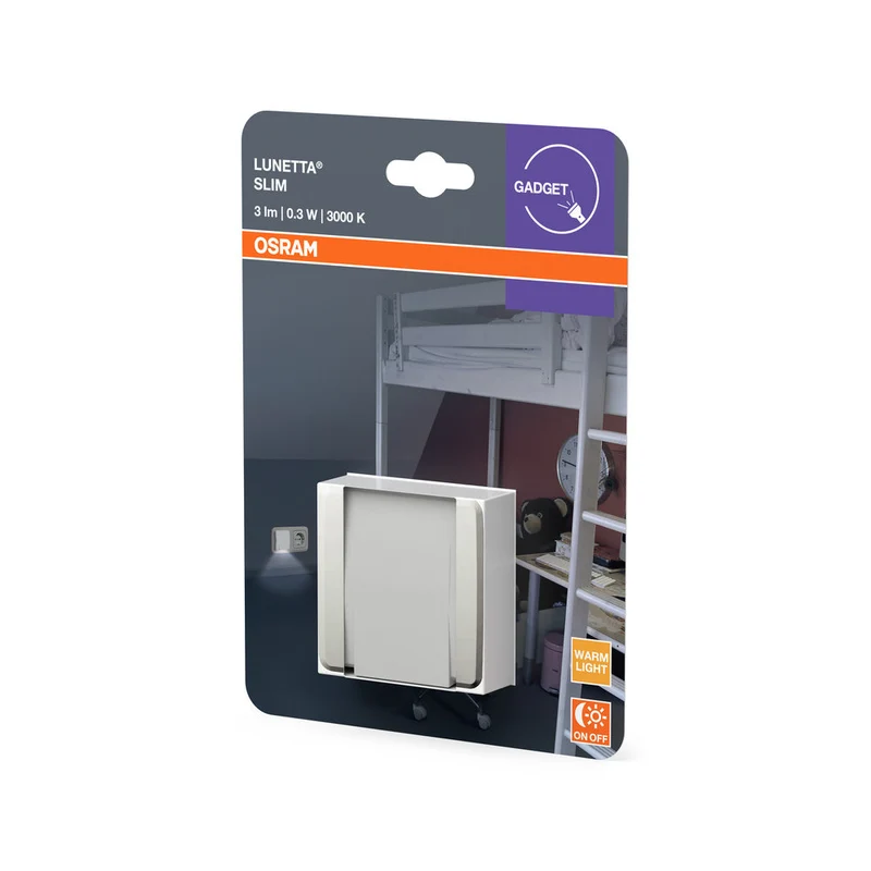 OSRAM LUNETTA® veilleuse fine avec capteur LED pour prise 0,30W / 3000K blanc chaud