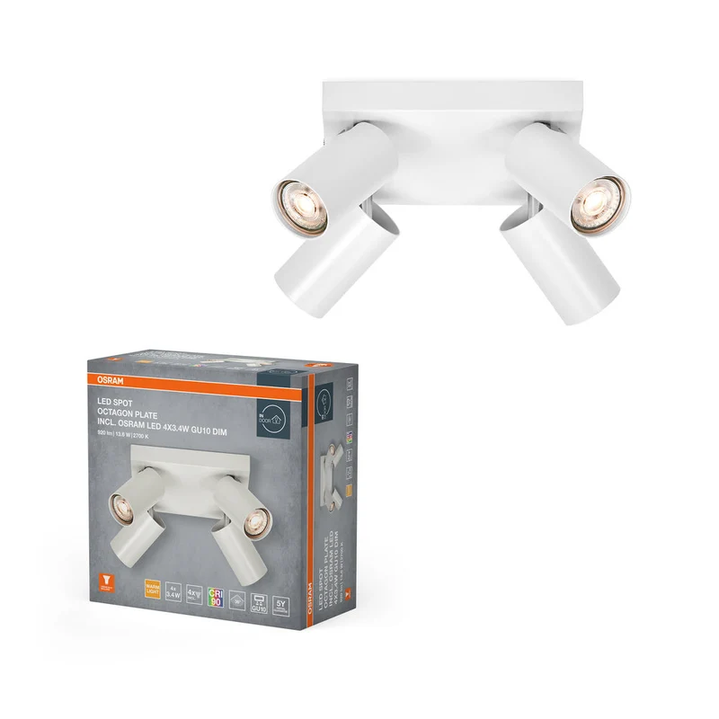 OSRAM LED SPOT OCTAGON PL Plafonnier 4 x 3,4W, GU10, 920lm, blanc