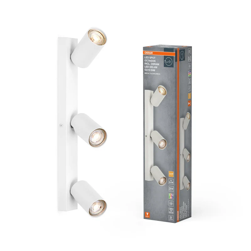 OSRAM LED SPOT OCTAGON Plafonnier 3 x 3,4W, GU10, 690lm, blanc
