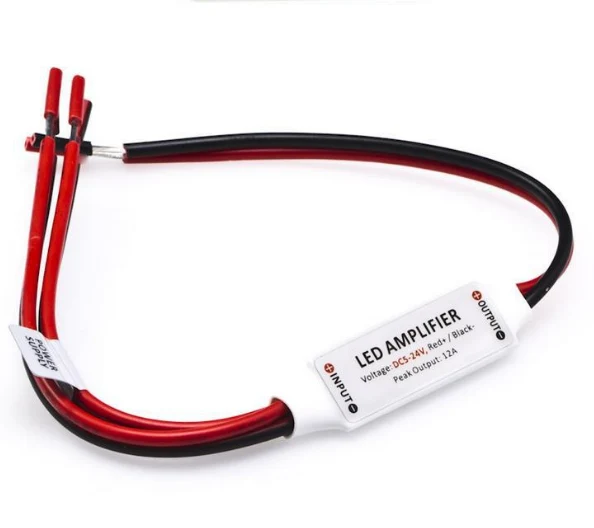 Mini Amplifier 2 Channel for 5V 12V or 24V for Single Color LED Flexible Strip Lights