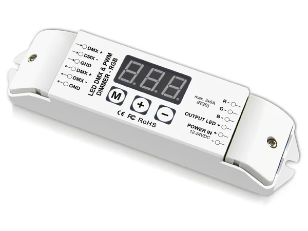 BC-833 DC 12V-24V Constant Voltage 3CH DMX512 Decoder for RGB LED Lights