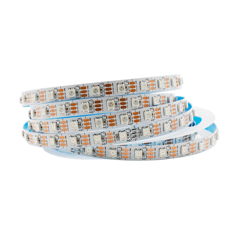 DC12V WS2812 RGBIC LED Strip Light - 10mm PCB | SMD5050 Individually Addressable | 30 / 60 LEDs/M | White PCB | IP00 / IP65 / IP67 | Flowing Multicolor LED Strip for Party, Decoration, Home DIY Lighting Projects | 5/50M