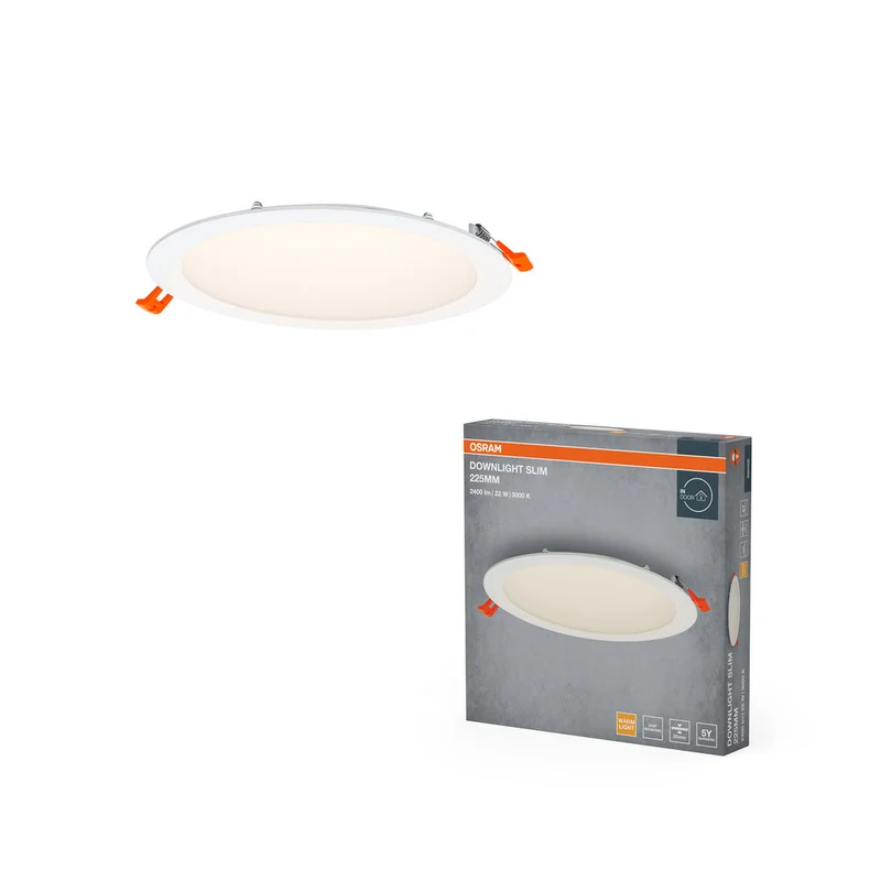 OSRAM ENCASTRÉ SLIM DOWNLIGHT LED Plafonnier, Ø 225mm, 220…240V, 22W / 3000K Blanc chaud