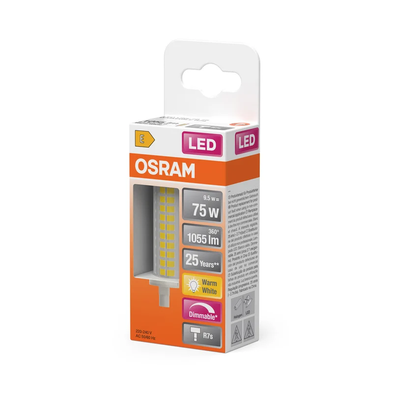 OSRAM LED LINE LED Lampe R7S DIM 9.5W 827 Clair R7s, 1055 lm, 2700 K, Blanc chaud