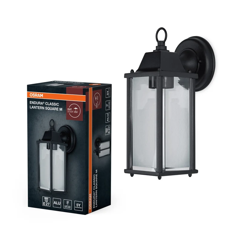 OSRAM LED Applique murale et plafonnier, luminaire pour applications extérieures, culot E27, Endura Classic Lantern SQ
