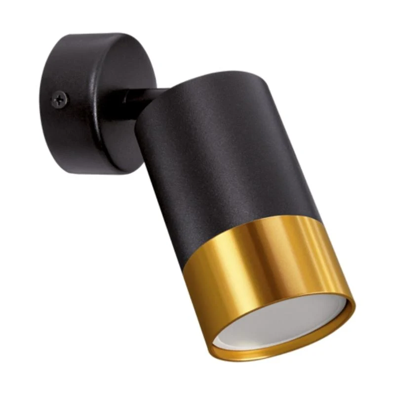 Spot en saillie Orientable NOIR et OR pour Ampoule GU10