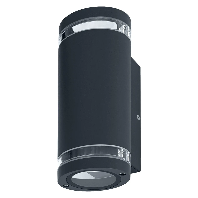 OSRAM lampe murale LED pour 2x ampoules GU10, lampe design pour extérieur, pour éclairage indirect à 2 côtés avec anneaux transparents, en aluminium gris foncé, ENDURA BEAM GAP Wall UpDown GU10