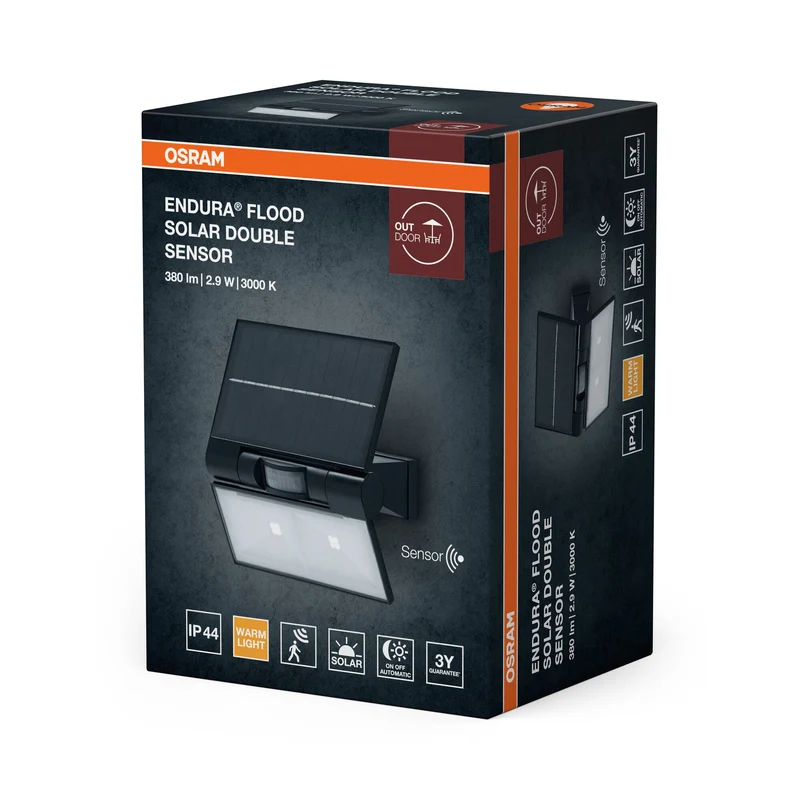 OSRAM ENDURA STYLE SOLAR DOUBLE projecteur avec capteur 2,90W / 3000K blanc chaud
