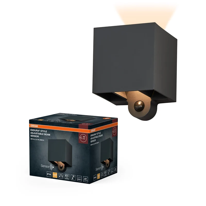 OSRAM ENDURA STYLE APJUSTABLE FAISCEAU Capteur Applique extérieure, 2,5W, 180lm