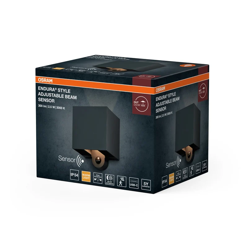 OSRAM ENDURA STYLE APJUSTABLE FAISCEAU Capteur Applique extérieure, 2,5W, 180lm