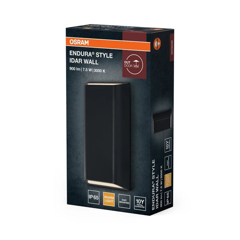 OSRAM ENDURA® Style IP65 Applique murale Idar Gris foncé, lampe murale, 340 lm, 3000 K, blanc chaud