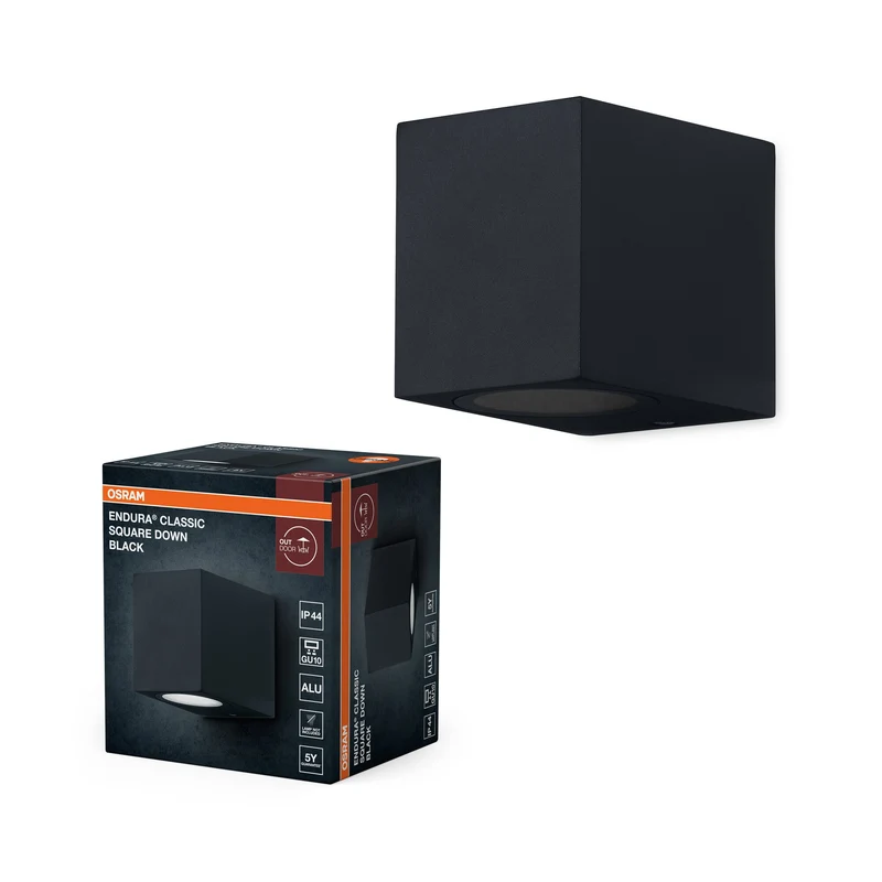 OSRAM ENDURA Carré Applique Murale Extérieure, noir, GU10