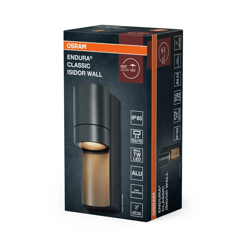 OSRAM ENDURA CLASSIC ISIDOR W Applique murale extérieure, gris foncé