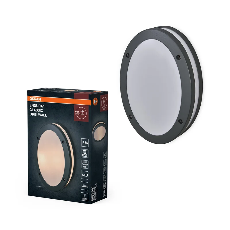 OSRAM ENDURA CLASSIC ORBI W Applique murale extérieure, gris foncé