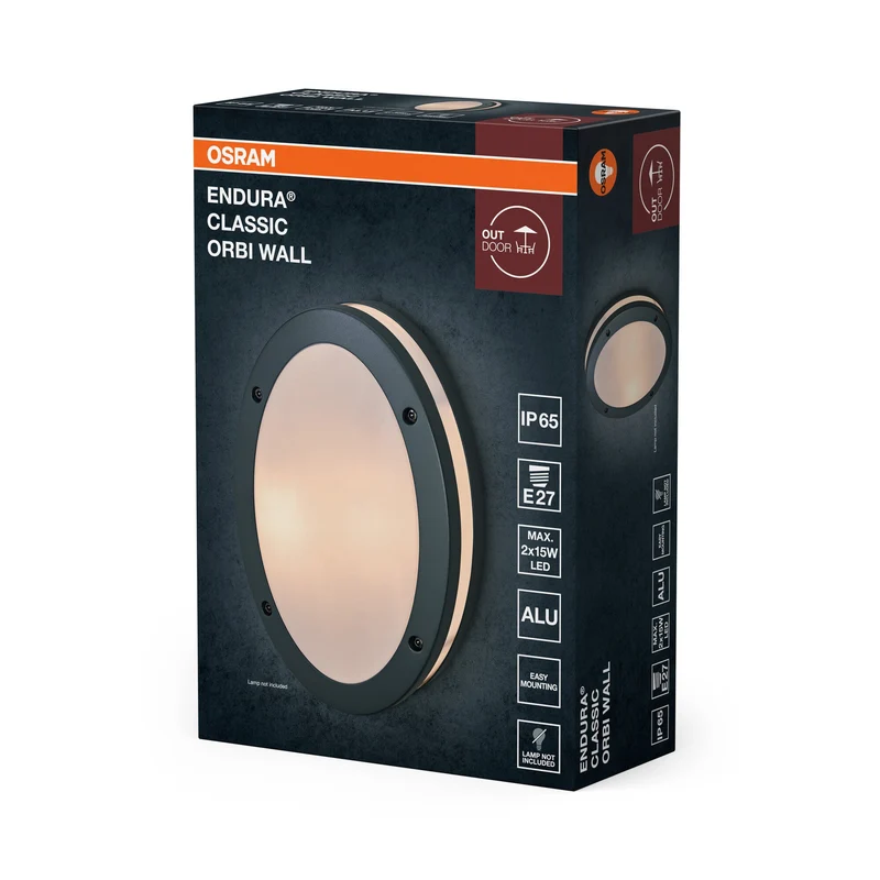 OSRAM ENDURA CLASSIC ORBI W Applique murale extérieure, gris foncé