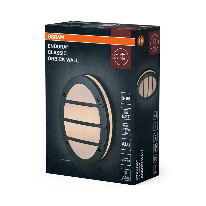 OSRAM ENDURA CLASSIC ORBICK W Applique murale extérieure, gris foncé