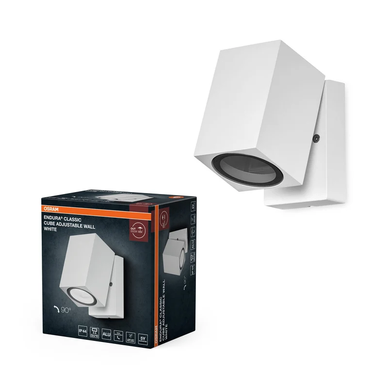 OSRAM ENDURA Classic Cube Applique murale extérieure, blanc, GU10