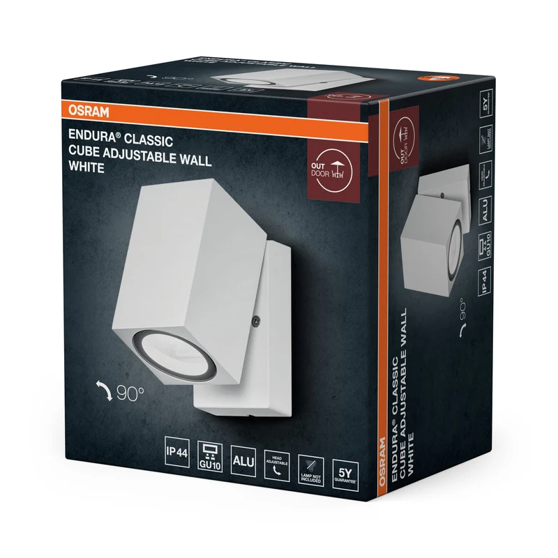OSRAM ENDURA Classic Cube Applique murale extérieure, blanc, GU10