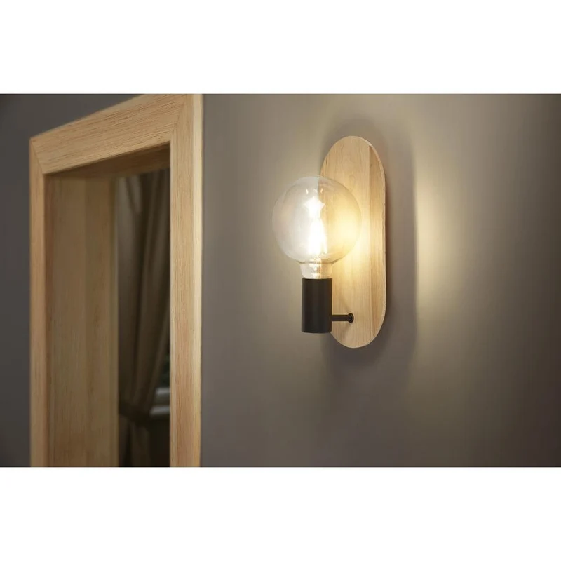 OSRAM DECOR Applique murale en bois, noir/bois, E27