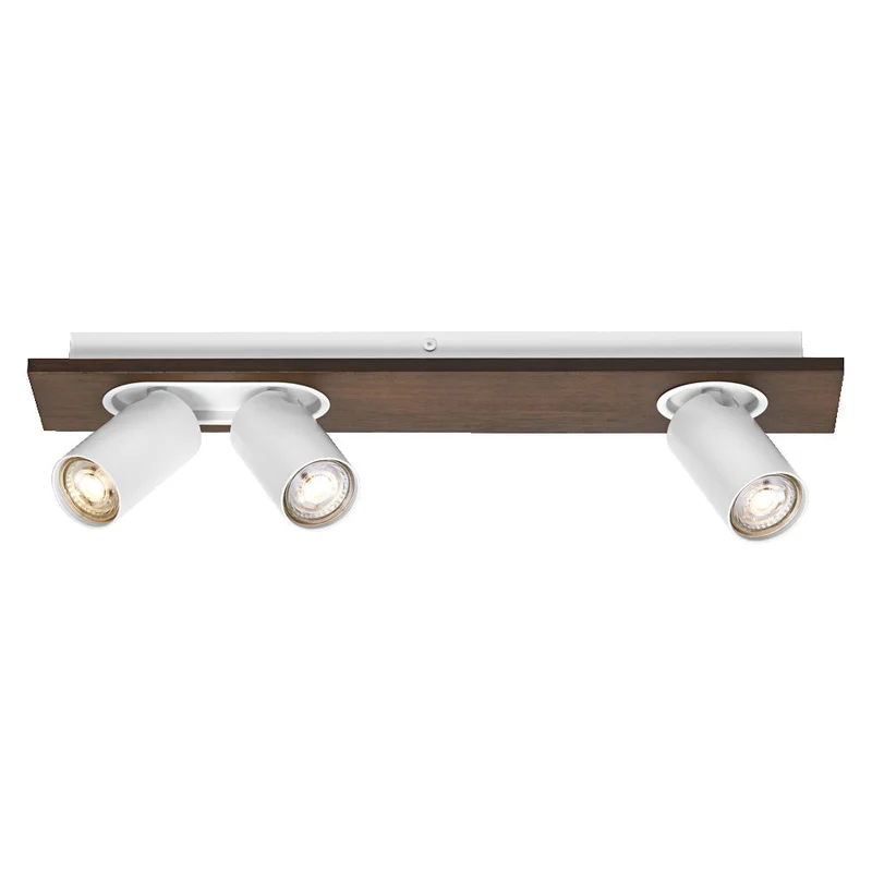 OSRAM DECOR SPOT MERCURY Plafonnier, 3 x 3,4W, aspect bois, blanc