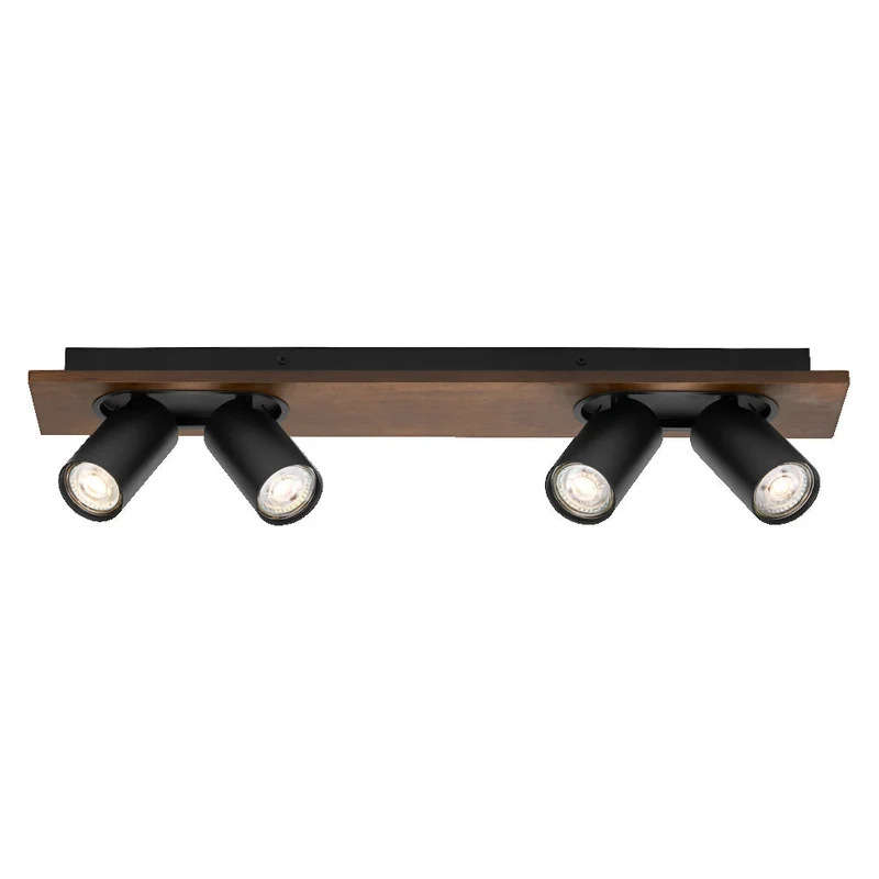 OSRAM DECOR SPOT MERCURY Plafonnier, 4 x 3,4W, aspect bois noir