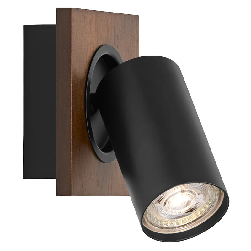 OSRAM DECOR SPOT MERCURY Plafonnier, 1 x 3,4W, aspect bois, noir