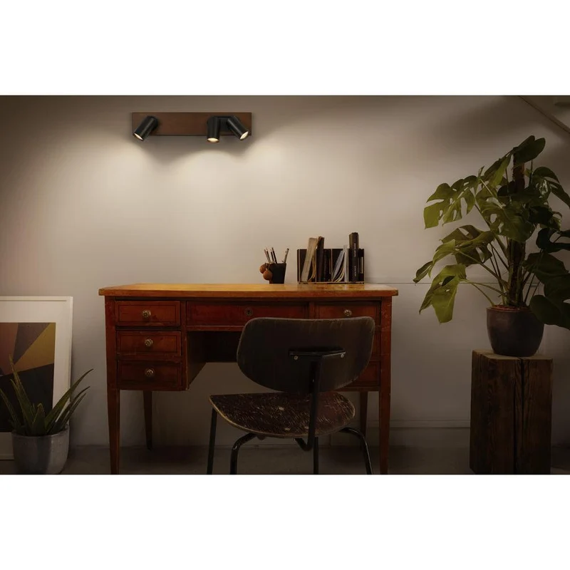 OSRAM DECOR SPOT MERCURY Plafonnier, 3 x 3,4W, aspect bois noir