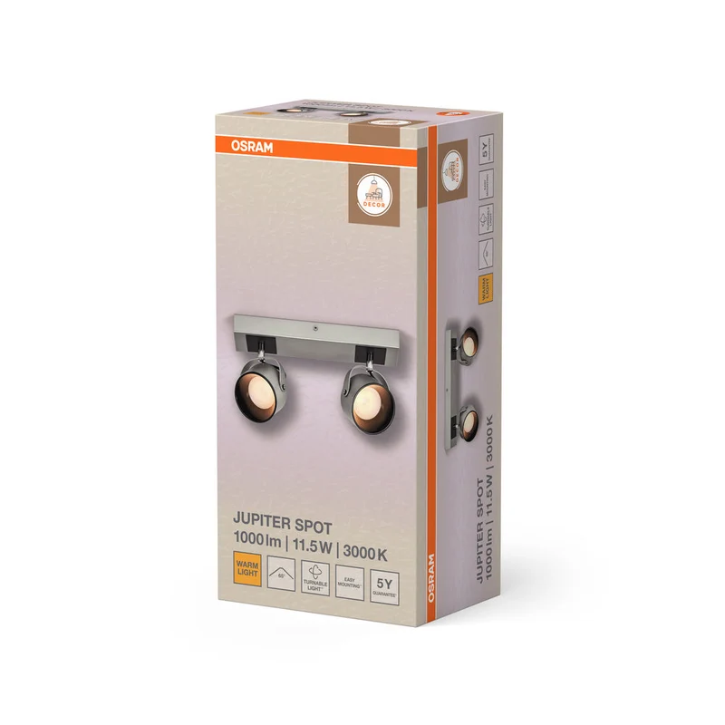 OSRAM DECOR SPOT JUPITER Plafonnier, 11,5W, 410lm, argenté