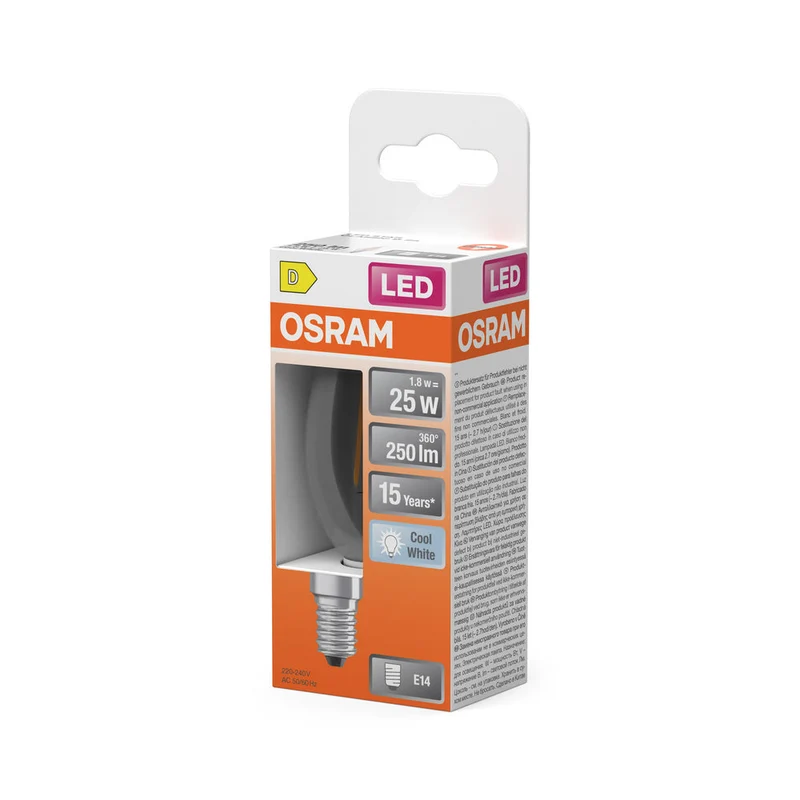 OSRAM Rétrofit Classic B LED Lampe forme bougie (ex 25W) 2,5W / 4000K Blanc froid E14