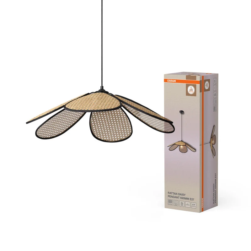 OSRAM DECOR Rattan Daisy Suspension E27 Marron