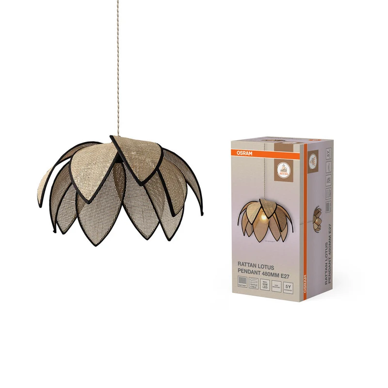 OSRAM DECOR Rattan Lotus Suspension E27 Marron