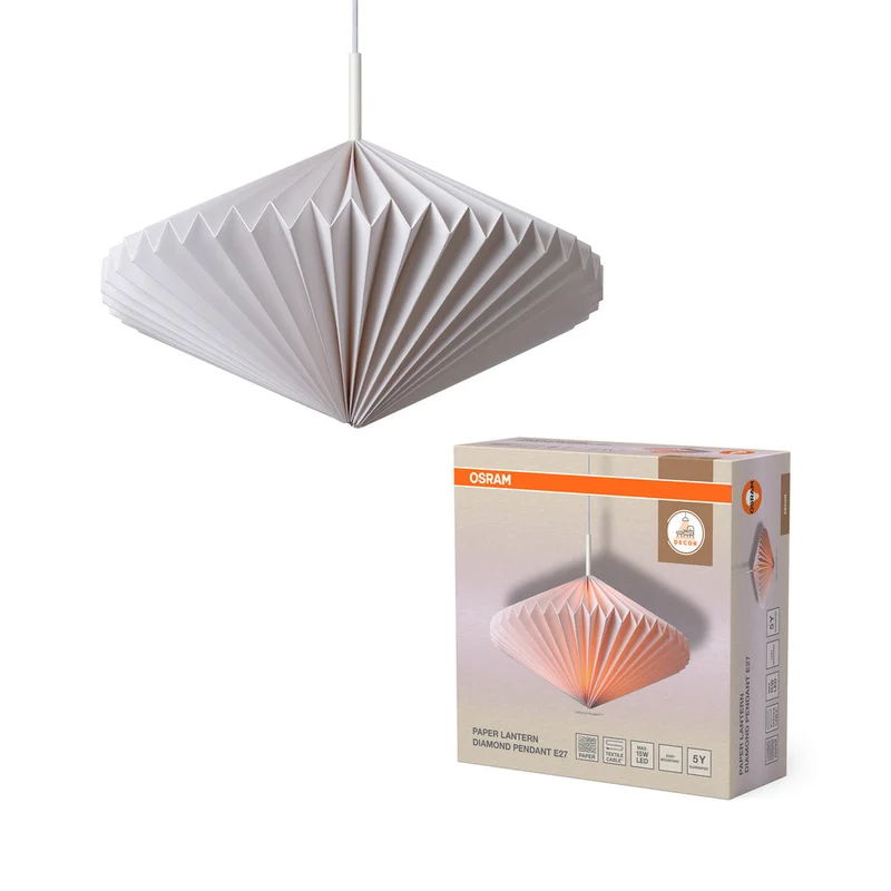 OSRAM DECOR Paper Lantern Diamond Suspension E27 Blanc